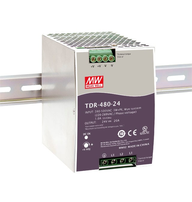 DIGIMAX SRL - DIXTDR-480-48 ALIMENTATORE DIN RAIL TRIFASE 48V 10A 48