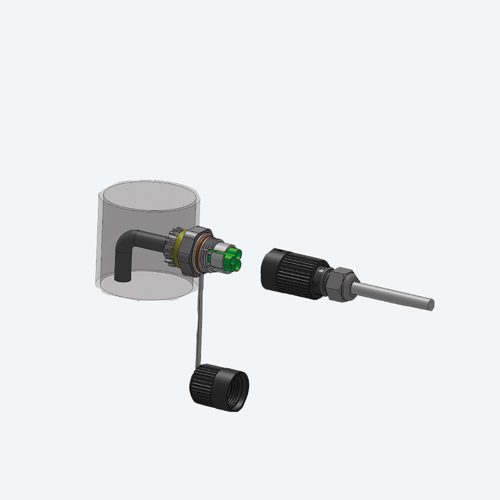 TECHNO SRL - TLHTHB.386.R2A QUICK FIX CONNECT SOCKET 2P SCREW IP67