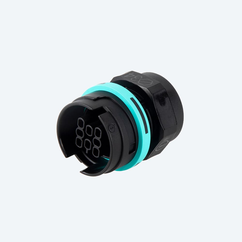 TECHNO SRL - TLHTHB.406.C8A SOCKET CONNEC PANEL 8P SCREW M28 IP68