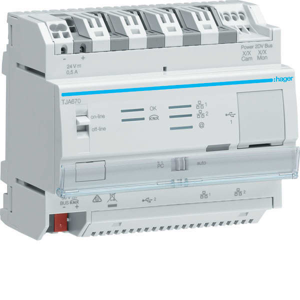 HAGER - HAGTJA670 MOD.KNX TP-IP IOT +EASY +DOMOVEA BASE 6M