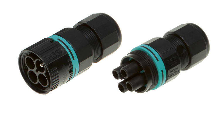 TECHNO SRL - TLHTHB.387.A4A.R KIT MINI-CONNECT PLUG-SOCKET 4P SCREW IP