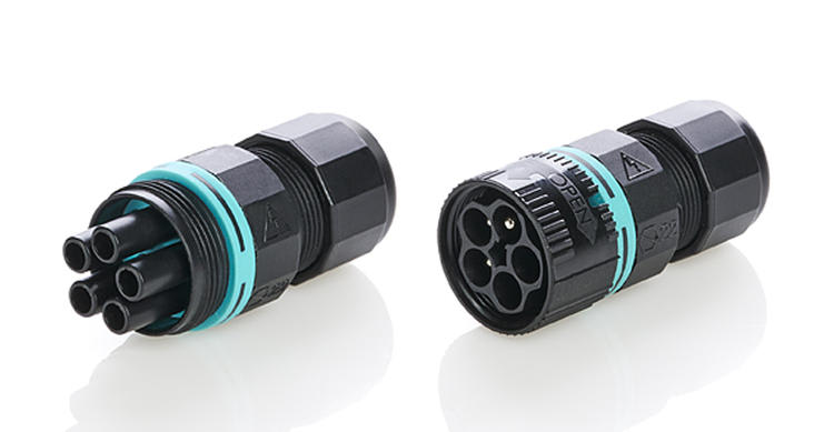 TECHNO SRL - TLHTHB.387.A5A.R KIT MINI-CONNECT PLUG-SOCKET 5P SCREW IP