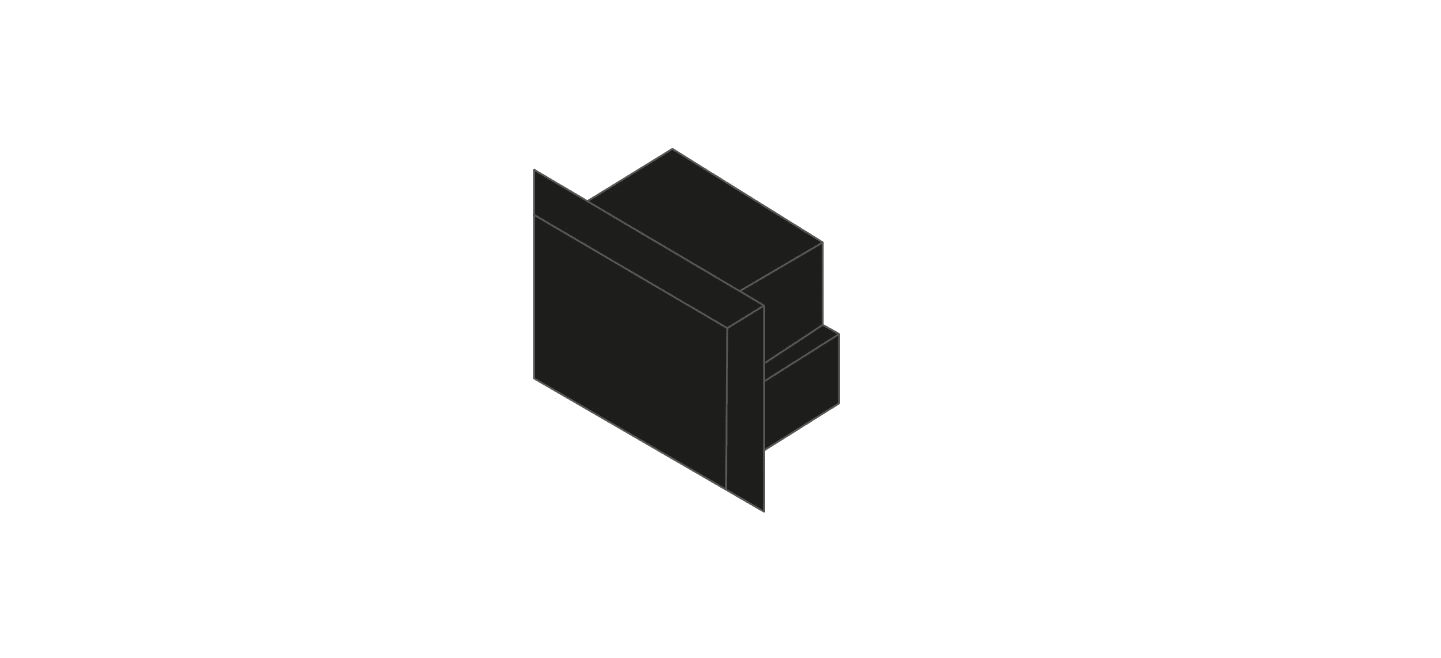 DIGIMAX SRL - DIXTPE1611-N 1PZ TAPPO NERO PROFILO DA SUPERFICIE 16X