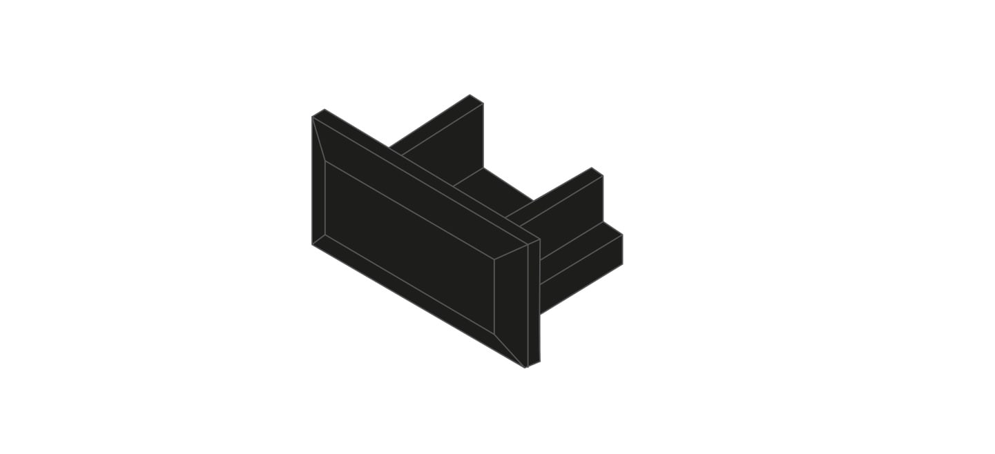 DIGIMAX SRL - DIXTPE167-N 1PZ TAPPO NERO PROFILO DA SUPERFICIE 16X