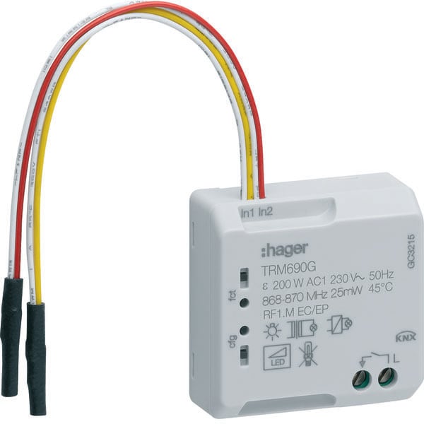 HAGER - HAGTRM690G MOD.KNX RF 2 IN + 1 OUT 200W 230V 2 FILI