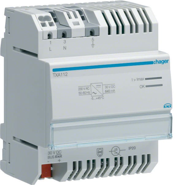 HAGER - HAGTXA112 ALIMENTATORE BUS KNX 640MA 4M
