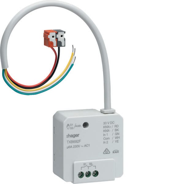 HAGER - HAGTXB692F MOD.KNX TP VEN. 2 IN+ 2 OUT 230V 6A AC1