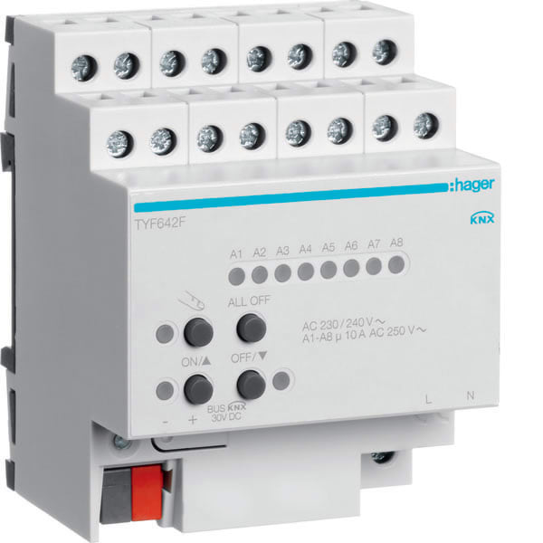 HAGER - HAGTYF642F MOD. 2 FANCOIL 6 VEL KNX TP 4M 10A - 230