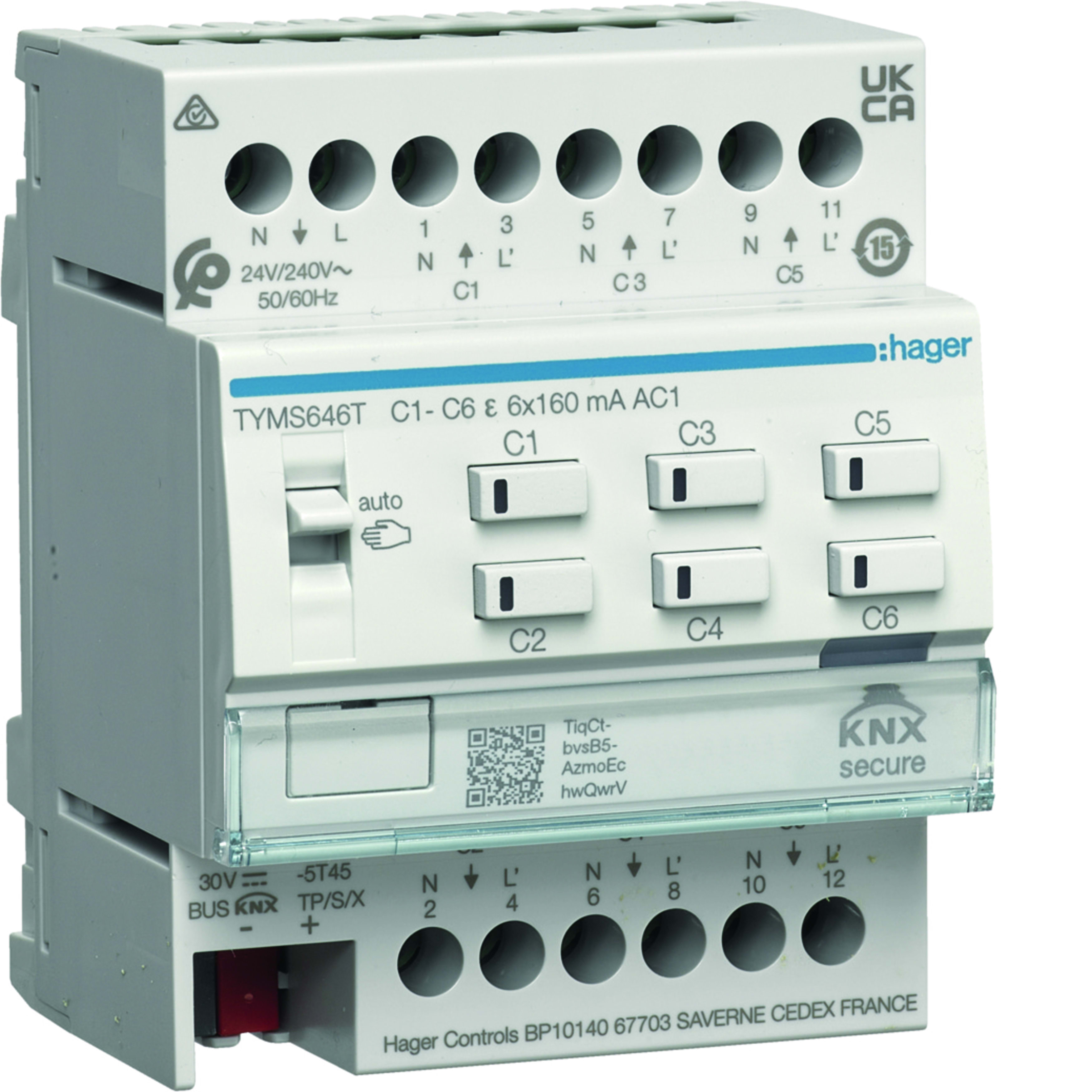HAGER - HAGTYMS646T MOD KNX-SEC 6 OUT TRIAC 24/230V 4M
