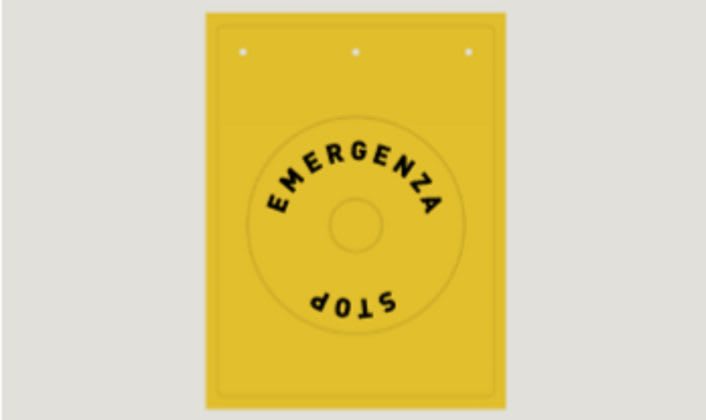 CABUR SRL - CBRTAEM090Y TARGA EMERG PVC AD FLAT GIALLA DIAM EST.