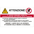 CEMBRE SPA - CEM268000NAR-E TARGA IN ALLUMINIO, DIVIETO LAVORI SU APPARECCHIATURE ELETTRICHE SOTTO TENSIONE