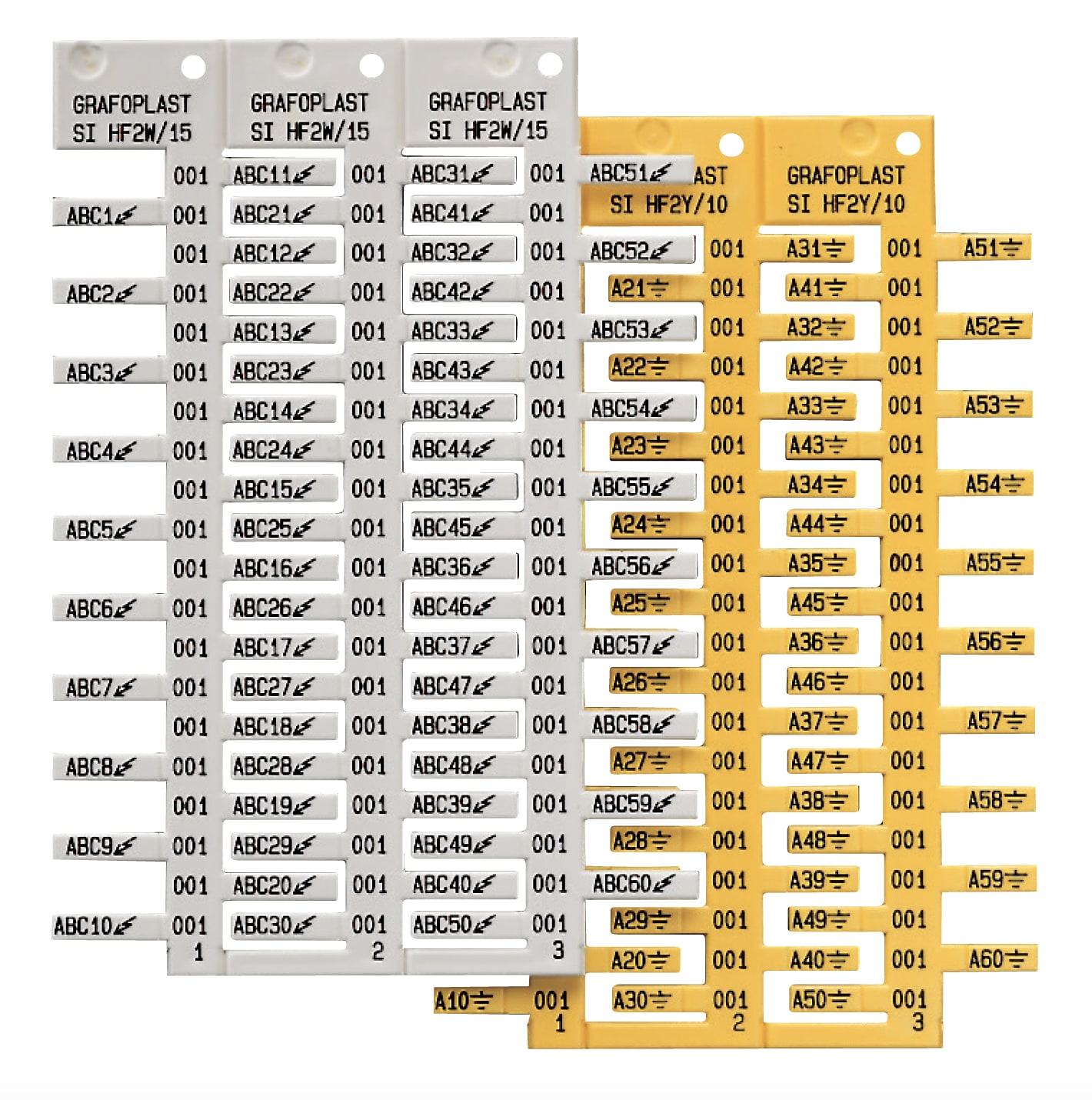GRAFOPLAST SRL - GRASIHF2Y/30 TESSERA CAVI GIALLO L=30 MM 480 PZ