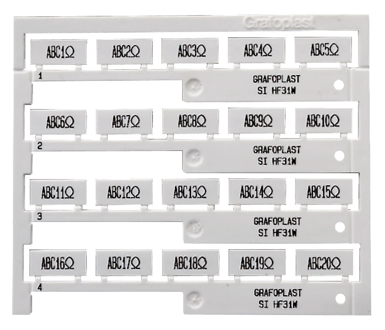 GRAFOPLAST SRL - GRASIHF31Y TESSERA GIALLO PER BINARIO 20X9 MM 240 P