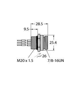 TURCK BANNER SRL - TUKU0909-79 RSF 40-1M/NPT