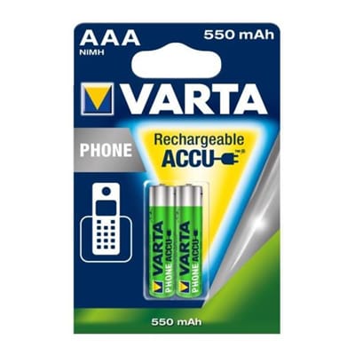 VARTA CONSUMER BATT - VAT58397101402 AAA RECHARGE ACCU PHONE X2 (550 MAH)