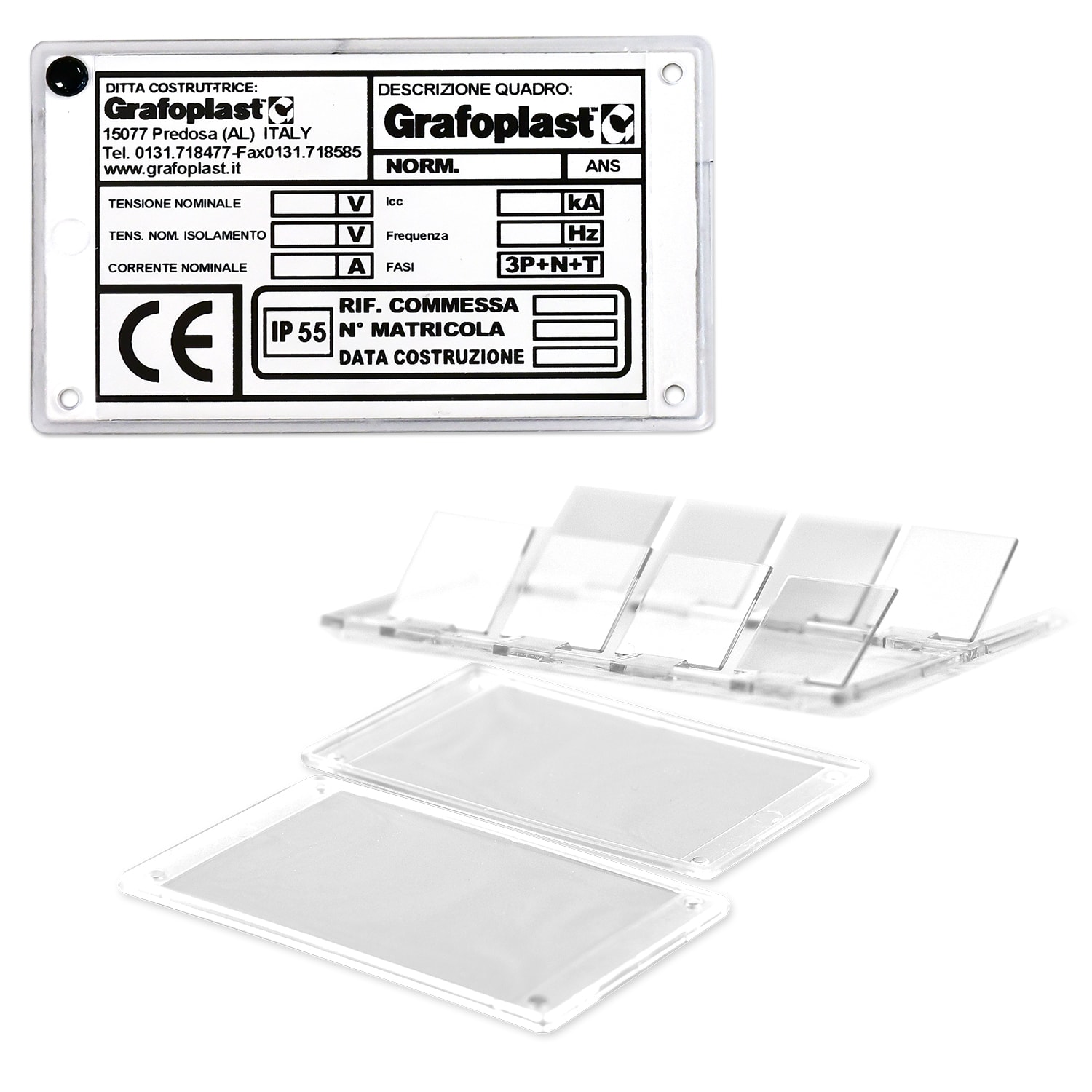 GRAFOPLAST SRL - GRASIT0V601MC VETRINO PER TARGA QUADRO 100X60MM MC=120