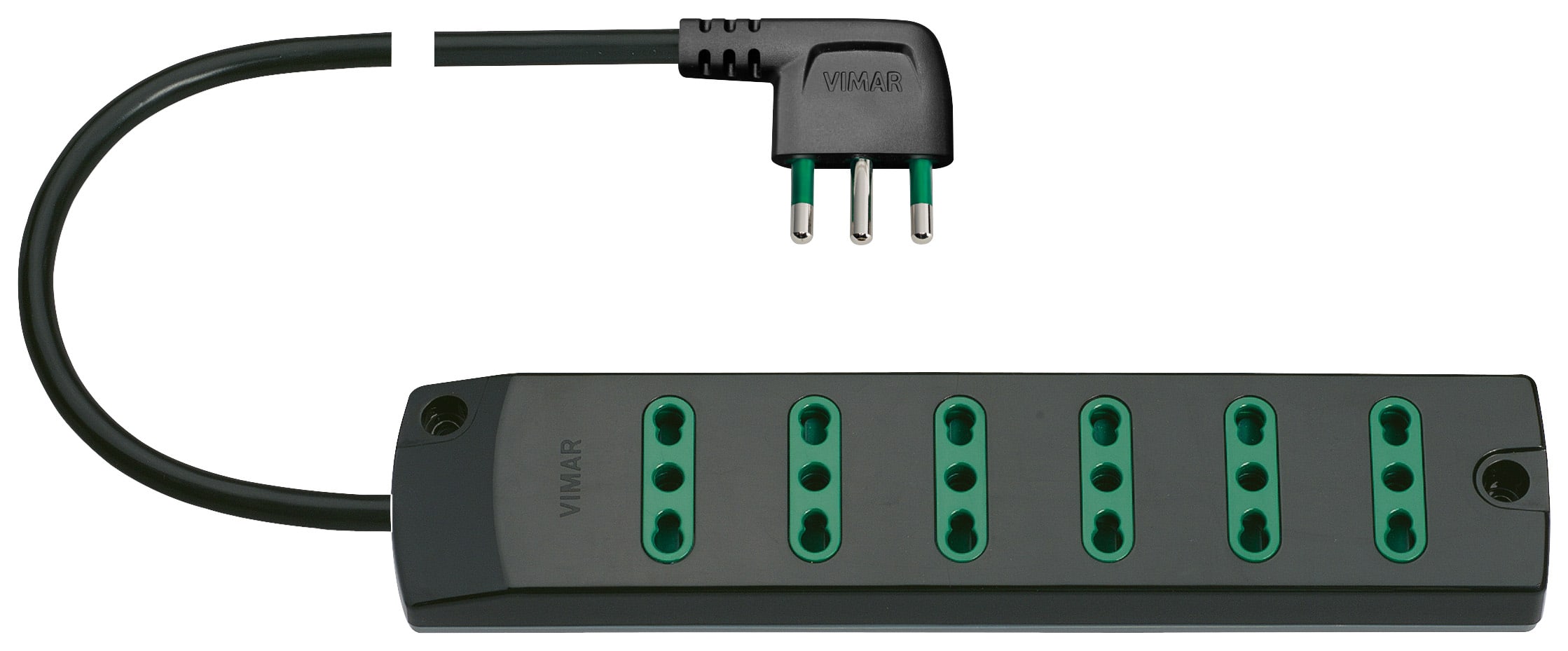 VIMAR SPA - VIW00406.CC PRESA MULT. 6P17/11+ S17 90° NERO