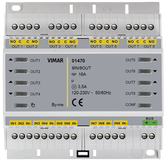 VIMAR SPA - VIW01470.1 MODULO DOMOTICO MULTIFUNZ. 9IN 8OUT RELE