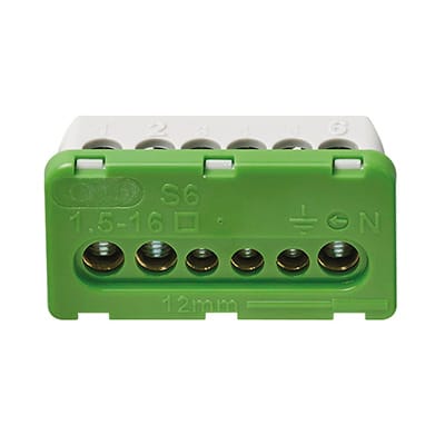VIMAR SPA - VIWV53552.V MORSETTIERA 6 FORI CENTR. ESTETICO VERDE