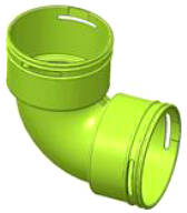 HENCO - CAPPELLOTTO - CPLVMC1235075 CURVA 90° X TUBOSEMIRIGIDO D.75