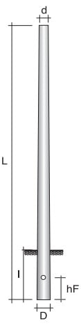 SEM - SEMVRC460G PALO CONICO VTR 460CM GRIGIO