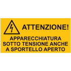 CEMBRE SPA - CEM268500-E ETICHETTA ADESIVA PER IMPIANTI ELETTRICI, TESTO "ATTENZIONE! APPARECCHIATURA SOTTO TENSIONE ANCHE A SPORTELLO APERTO"