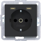 BERKER - BRKWAS4055BM PR.SCHUKO+SHUTTER+USB-C A.X/C.X NERO OP