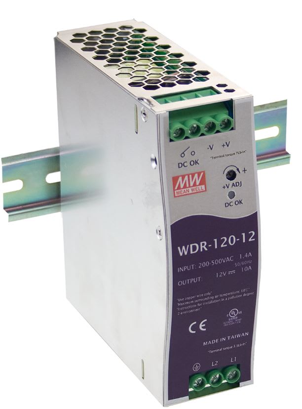 DIGIMAX SRL - DIXWDR-120-12 ALIMENTATORE DIN RAIL BIFASE 12V 10A 480