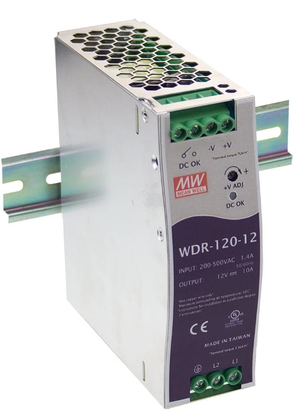 DIGIMAX SRL - DIXWDR-120-12 ALIMENTATORE DIN RAIL BIFASE 12V 10A 480