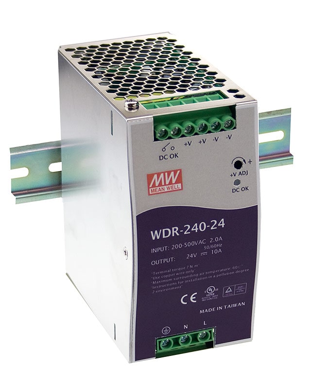 DIGIMAX SRL - DIXWDR-240-24 ALIMENTATORE DIN RAIL BIFASE 24V 10A 240