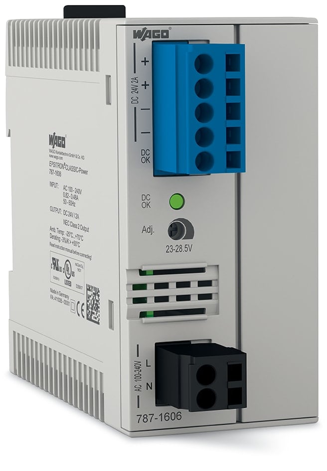 WAGO ITALIA SRL - WAG787-1606 ALIM CLASSIC 1PH 24VDC 2A NEC CL2 SEG DC