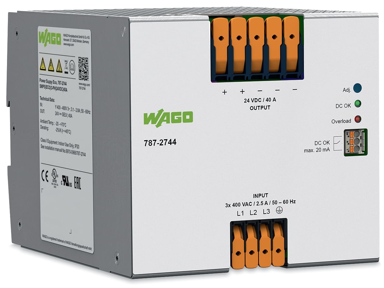 WAGO ITALIA SRL - WAG787-2744 ALIM ECO 3PH 24VDC 40A CONTATTO DC OK