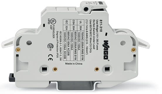 WAGO ITALIA SRL - WAG811-310 Portafusibile per 2 conduttori, grigio c