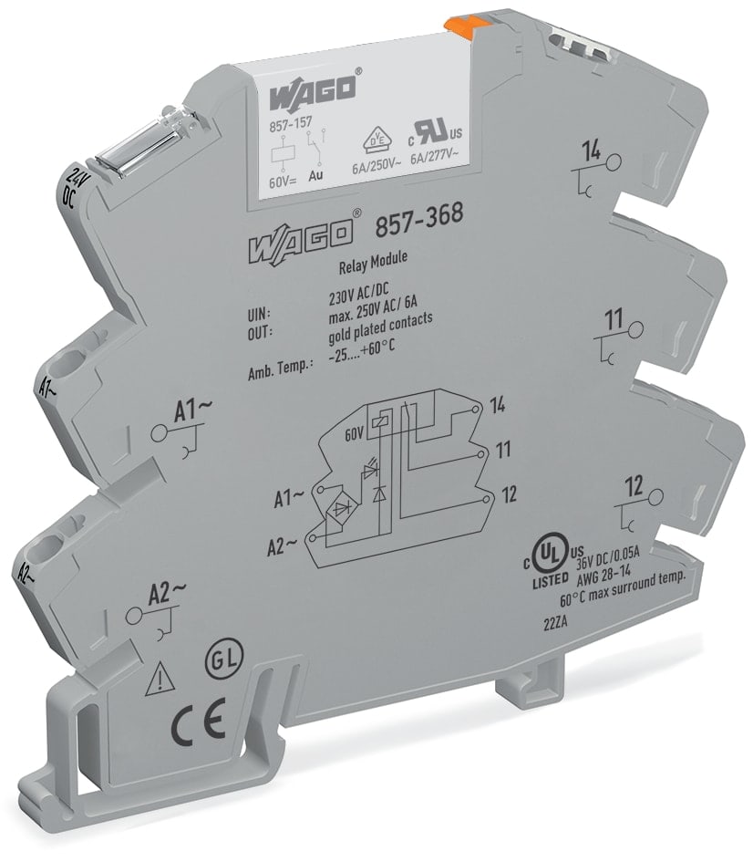 WAGO ITALIA SRL - WAG857-368 MODULO REL 230VAC/DC 1 SCAMBIO LIMITE P