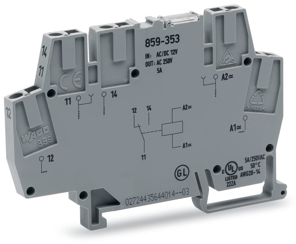 WAGO ITALIA SRL - WAG859-353 MODULO REL 12VAC/DC 1 SCAMBIO INDICAT S