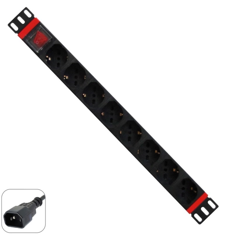 ZELIATECH - NPRWPNPDUC0108 PDU 19, 8 PRESE UNEL, SPINA IEC320 C14