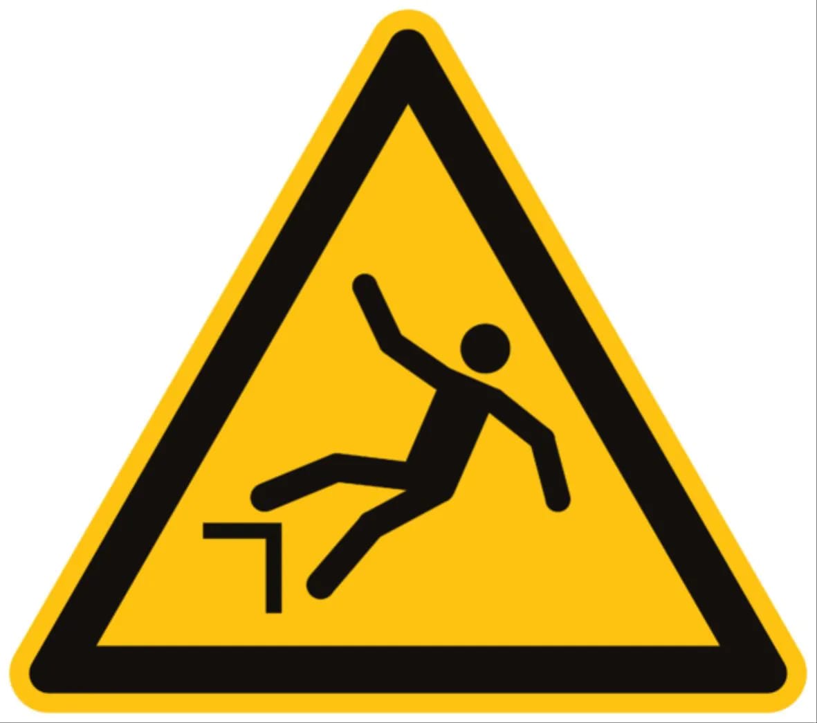 CEMBRE SPA - CEM203305 ETICHETTA ADESIVA DI AVVERTIMENTO WS-DF, SIMBOLO PERICOLO DI CADUTA, DIMENSIONE 200mm