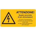 CEMBRE SPA - CEM2654HT052 ETICHETTA ADESIVA DI AVVERTIMENTO, CON SIMBOLO PERICOLO GENERICO + TESTO