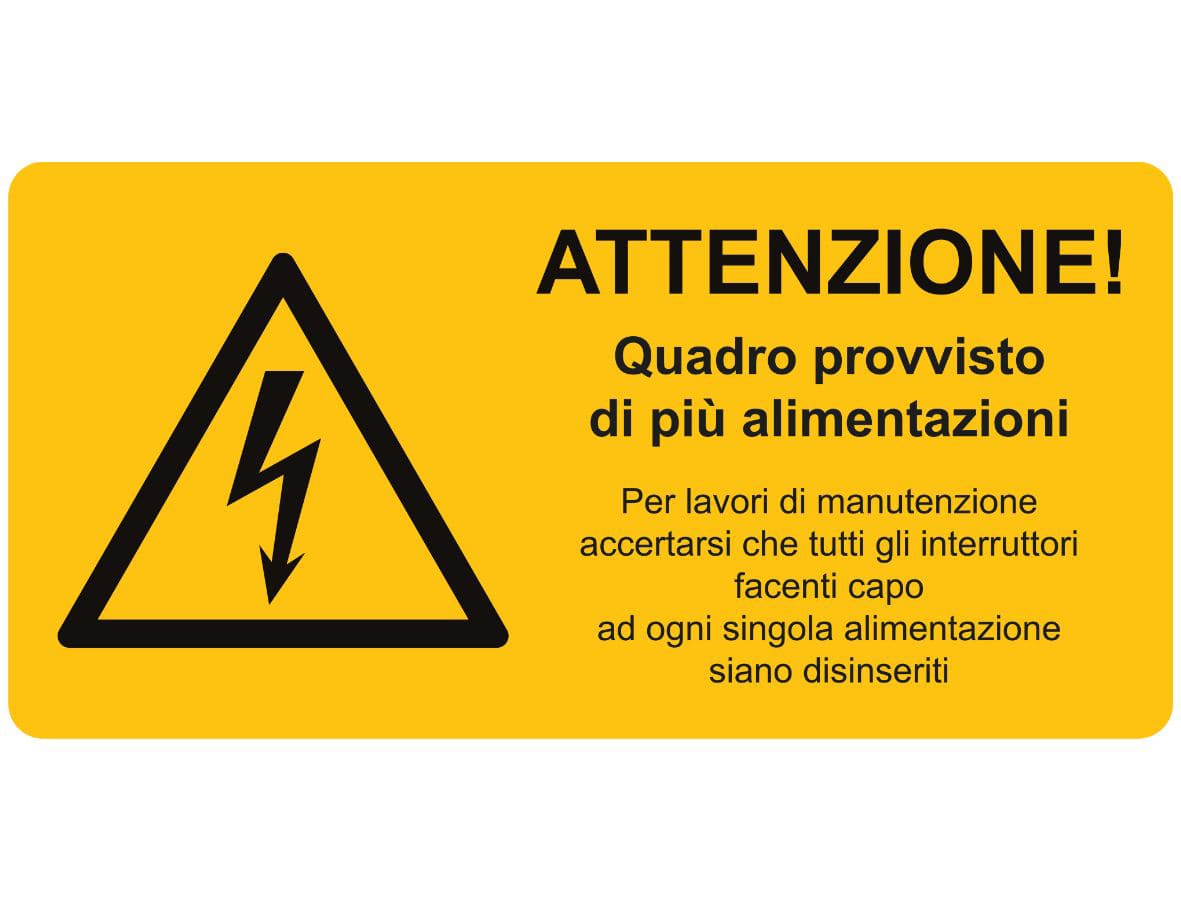 CEMBRE SPA - CEM2653HT051-E ETICHETTA ADESIVA DI AVVERTIMENTO, CON SIMBOLO PERICOLO GENERICO + TESTO