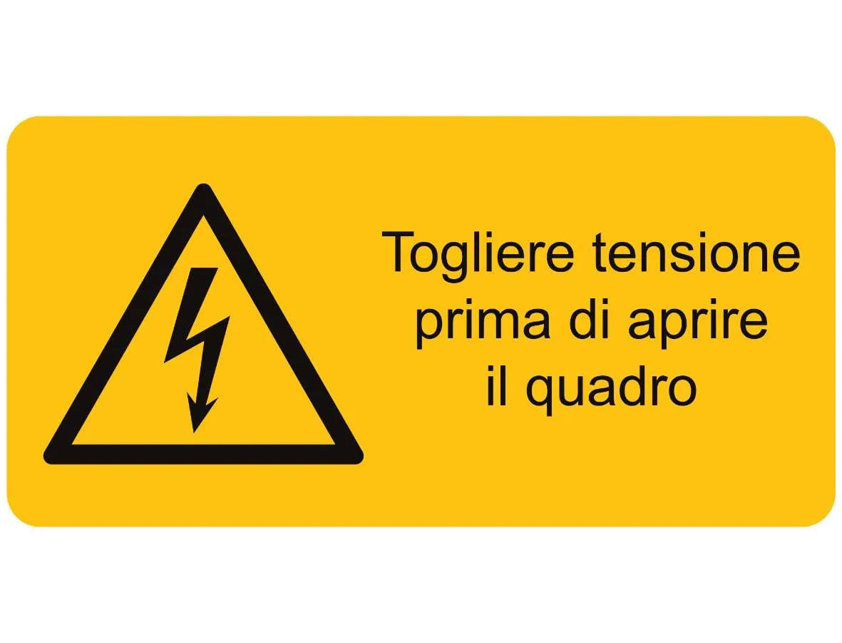 CEMBRE SPA - CEM2450HT012 ETICHETTA ADESIVA DI AVVERTIMENTO, CON SIMBOLO ALTA TENSIONE + TESTO