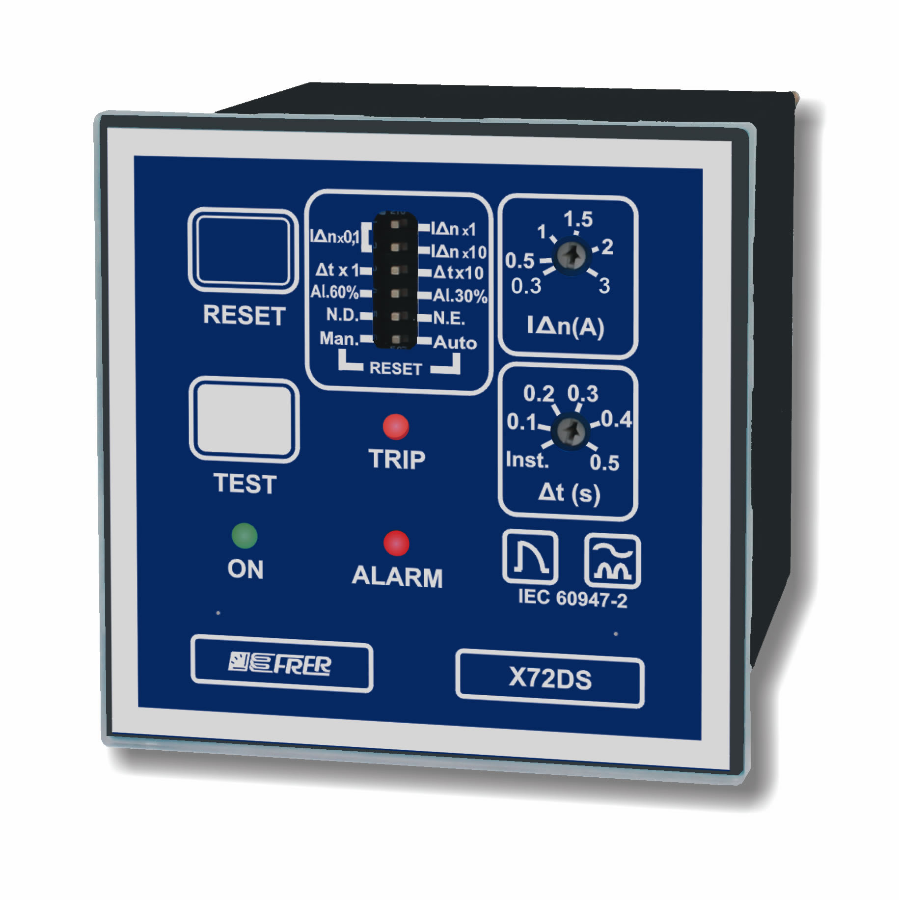 FRER SRL - FREX72DSX025X21S REL TIPOA 72X72 2TRIP+ALL A.115-230V