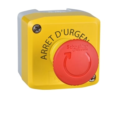 SCHNEIDER ELECTRIC - SNRXALK1786H7 Harmony XALD, XALK, Pulsantiera, plastica, coperchio giallo, 1 fungo emergenza rosso Ø40, girare per sbloccare, 1 NC auto-monitorato UL-CSA
