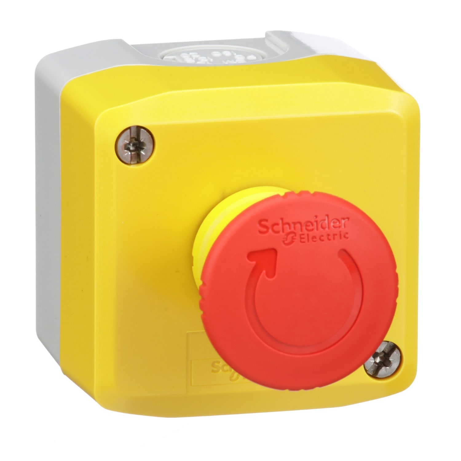 SCHNEIDER ELECTRIC - SNRXALK178FH7 Pulsantiera gialla - 1 fungo emergenza rosso Ø40 girare per sbloccare 2NC