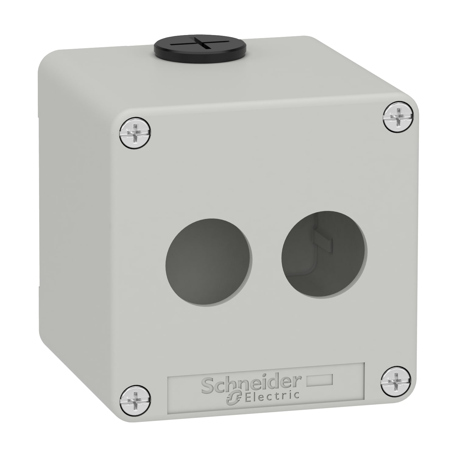SCHNEIDER ELECTRIC - SNRXAPD1502 PULSANTIERA IN METALLO GRIGIA 2 FORI