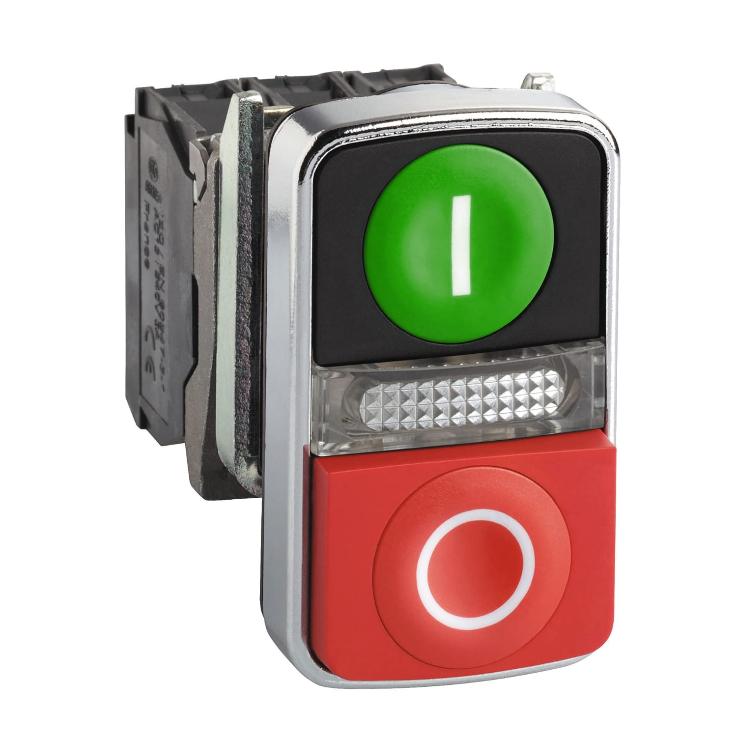 SCHNEIDER ELECTRIC - SNRXB4BW73731B5 Pulsante Ø22 - doppio ad impulso - verde+rosso - luce bianca- 24V