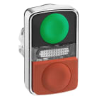 SCHNEIDER ELECTRIC - SNRZB4BW7L3740 Testa pulsante doppio verde filo/rosso sporgente luminoso Ø22 senza marcatura