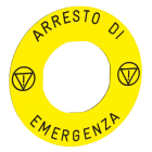 SCHNEIDER ELECTRIC - SNRZBY9630T Etichetta gialla ''arresto emergenza''
