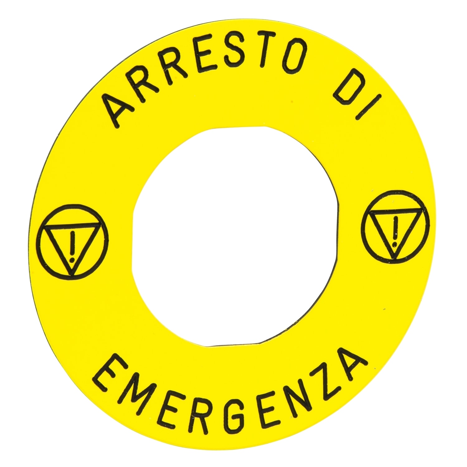 SCHNEIDER ELECTRIC - SNRZBY9630T ETICHETTA GIALLA ARRESTO EMERGENCIA