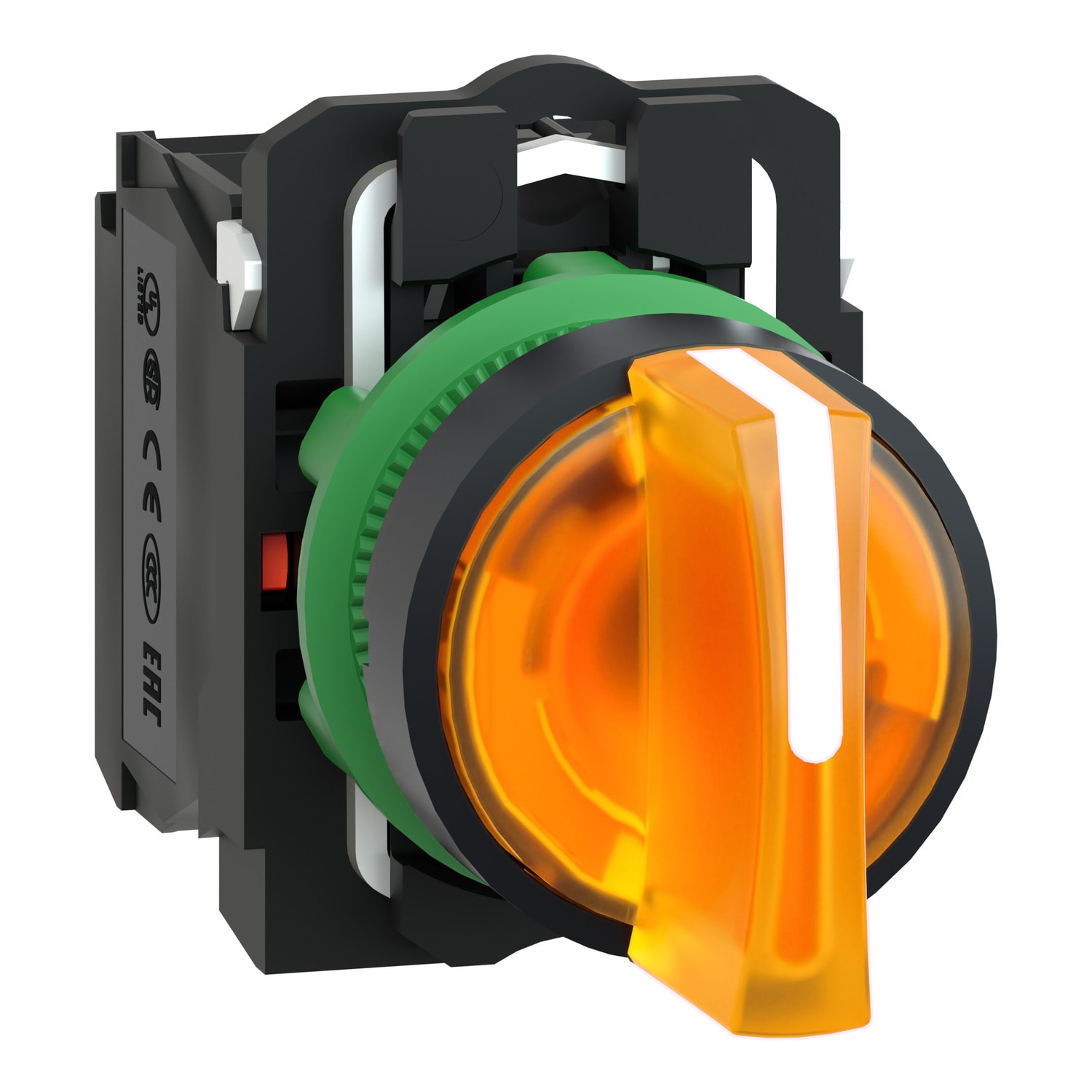 SCHNEIDER ELECTRIC - SNRXB5AK135M5 SELETTORE LUM ARANCIO 3 POS.230VAC NC+NO