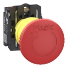 SCHNEIDER ELECTRIC - SNRXB5AS84455 Pulsante arresto di emergenza, Harmony XB5, plastica, fungo rosso 40 mm, 22 mm, girare per sbloccare, NO+NC, contatti Push-in